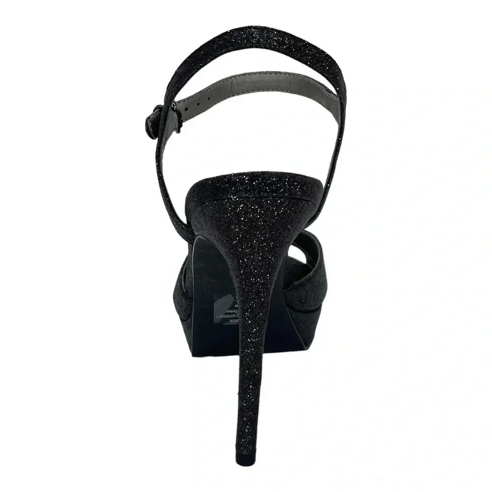 Guess Jordie Black Glitter Metallic Womens Heels Size 7.5M - Picture 5 of 11